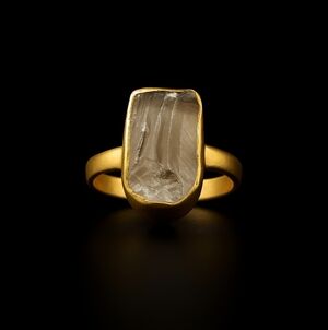 Gold Bezel Smoky Quartz Ring – Faceted Rectangle Gem, Size 5.5